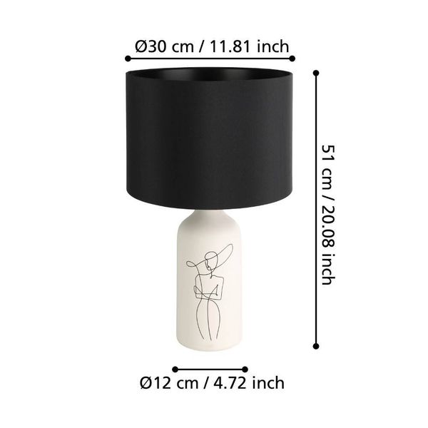 Eglo 43824 VINOZA E27 Tischleuchte Ø300mm Weiss Schwarz