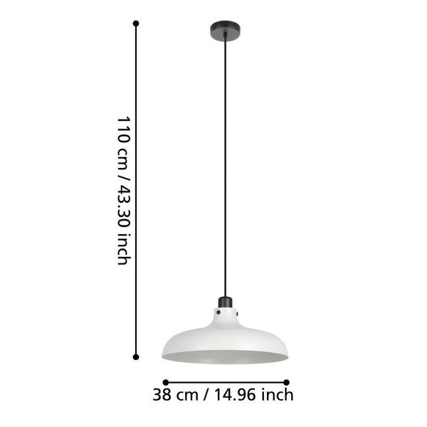Eglo 43825 MATLOCK E27 Hängeleuchte Ø380mm Grau Schwarz