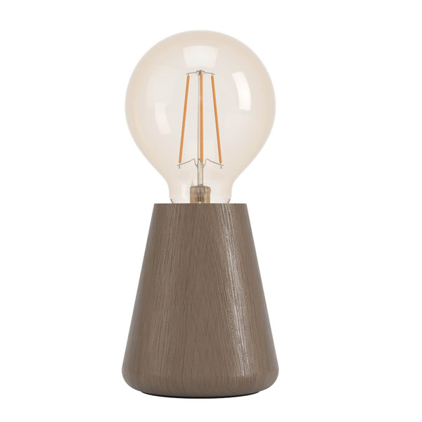 Eglo Tischleuchte Asby E27 Dunkelbraun Holz Ø8,5cm 44015