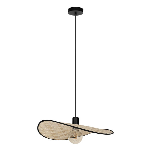 Eglo Pendelleuchte Marywell E27 Schwarz Braun Stahl Holz 50x34,5cm 44044
