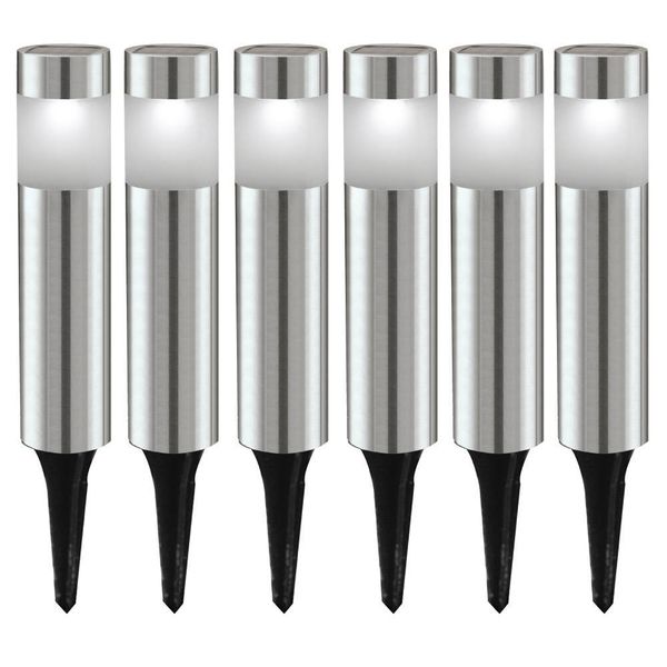 Eglo 48494 Z_SOLAR LED 6-fach Gartenleuchte 6x0,06W Ø60mm Edelstahl Weiss