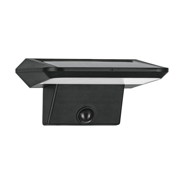 Eglo LED Solar-Wandleuchte Porrassa 40-flammig 40x 0,5W tageslichtweiss 6500K Bewegungsmelder IP44 Schwarz mit Sensor 15,5x7,5cm 48944
