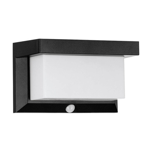 Eglo LED Solar-Wandleuchte Utrera 32-flammig dimmbar 32x 0,12W Bewegungsmelder IP44 Schwarz mit Sensor 20x12cm 48968