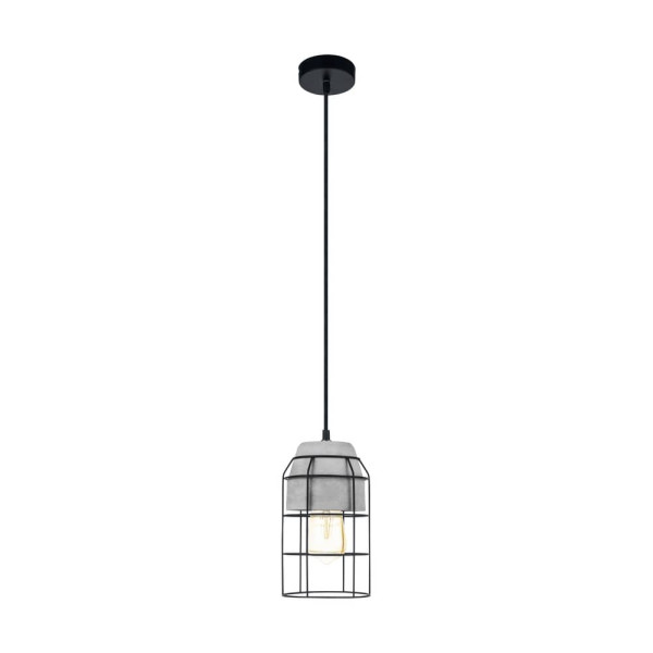 Eglo 49783 Consett Hängeleuchte E27 schwarz grau