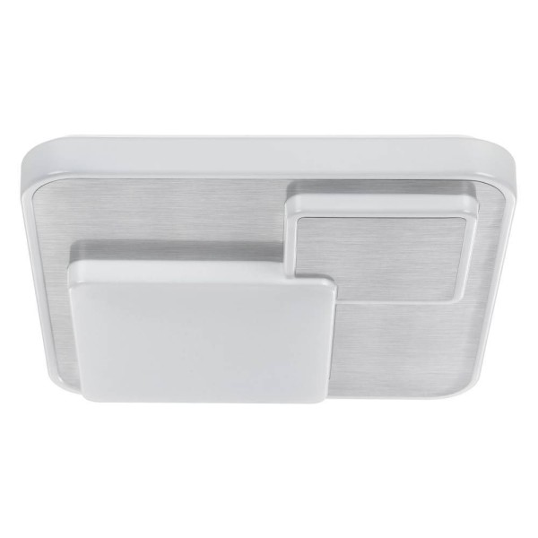 Eglo 75666 LEPRESO LED Deckenleuchte 19,5W 385x385mm Weiss Alu-Gebürste Warmweiss