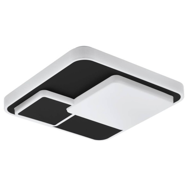 Eglo 75667 LEPRESO LED Wand-/Deckenleuchte 19,5W 385x385mm Weiss Schwarz Warmweiss