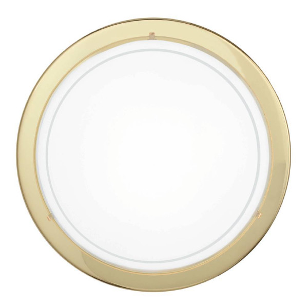 Eglo 83157 PLANET 1 E27 Deckenleuchte Ø290mm Messing Weiss Klar