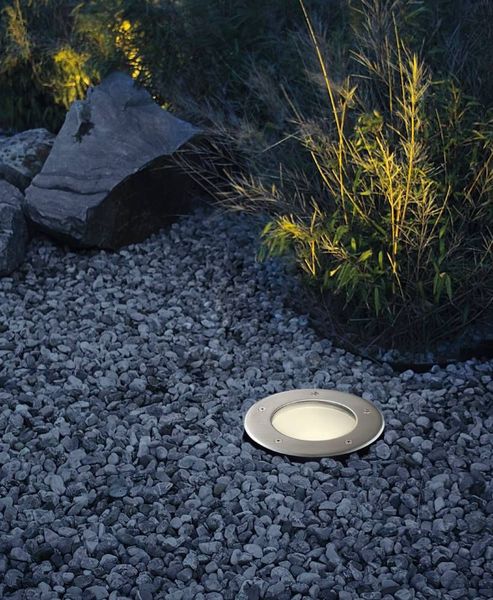 Eglo 86189 RIGA 3 E27 Bodeneinbauleuchte Ø170mm Edelstahl Weiss IP67