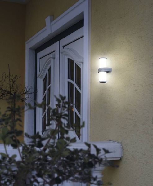 Eglo 86541 BEVERLY E27 Außen-Wand-/Deckenleuchte Edelstahl Silber Weiss IP44