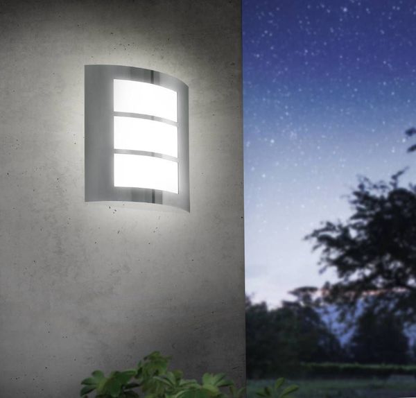 Eglo 88139 CITY E27 Außen-Wand-/Deckenleuchte Edelstahl Weiss IP44 9002759881399