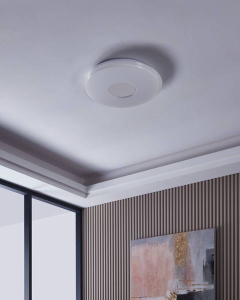 Eglo 900005 LANCIANO-Z LED 4-fach Deckenleuchte 4x11,2W Ø560mm Weiss Chrom steuerbare Lichtfarbe dimmbar