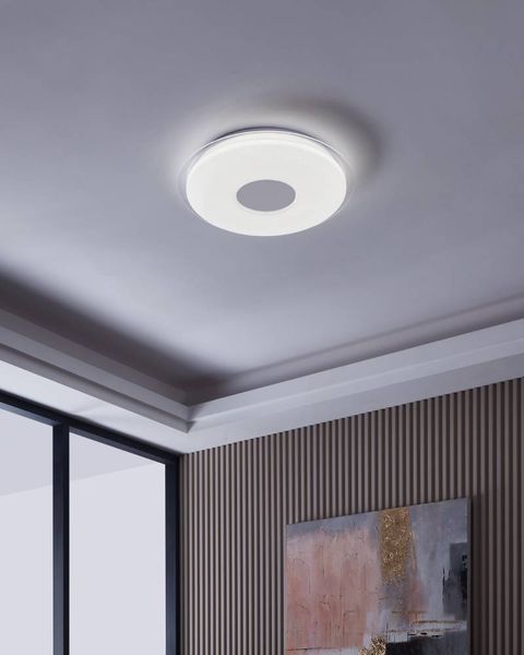 Eglo 900005 LANCIANO-Z LED 4-fach Deckenleuchte 4x11,2W Ø560mm Weiss Chrom steuerbare Lichtfarbe dimmbar