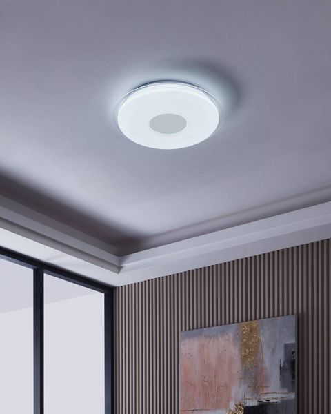 Eglo 900005 LANCIANO-Z LED 4-fach Deckenleuchte 4x11,2W Ø560mm Weiss Chrom steuerbare Lichtfarbe dimmbar