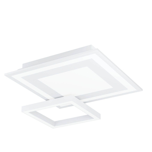 Eglo LED Deckenleuchte Savatarila-Z Smart dimmbar 21,6W RGB CCT warm-/tageslichtweiss 2700-6500K Zigbee Weiss Stahl 45x45cm 900023