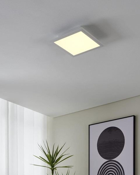 Eglo LED Deckenleuchte Salobrena-Z Smart dimmbar 15,3W CCT warm-/tageslichtweiss 2700-6500K Zigbee Weiss Aluminium 30x30cm 900044
