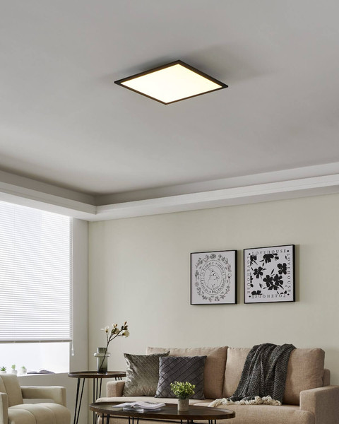 Eglo LED Deckenleuchte Salobrena-Z Smart dimmbar 21,5W CCT warm-/tageslichtweiss 2700-6500K Zigbee Schwarz Aluminium 45x45cm 900051