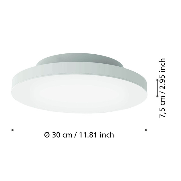 Eglo LED Deckenleuchte Turcona-Z Smart dimmbar 15,7W RGB CCT warm-/tageslichtweiss 2700-6500K Zigbee Weiss Stahl Aluminium Ø30cm 900054