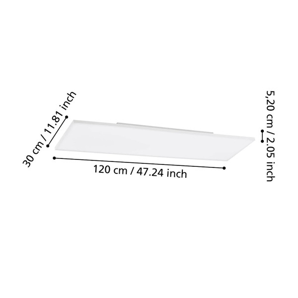 Eglo LED Deckenleuchte Turcona-Z Smart 3-flammig dimmbar 3x 10,6W RGB CCT warm-/tageslichtweiss 2700-6500K Zigbee Weiss Stahl Aluminium 120x30cm 900061