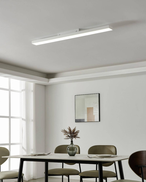 Eglo LED Deckenleuchte Turcona-Z Smart dimmbar 34,2W RGB CCT warm-/tageslichtweiss 2700-6500K Zigbee Weiss Stahl Aluminium 120x10cm 900062