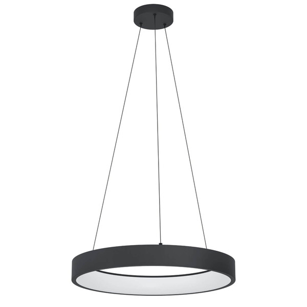 Eglo LED Pendelleuchte Marghera-Z Smart 4-flammig dimmbar 4x 6,5W RGB CCT warm-/tageslichtweiss 2700-6500K Zigbee Schwarz Stahl Ø60cm 900068