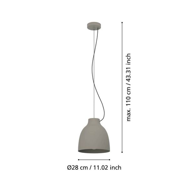 Eglo 900159 CAMASCA E27 Hängeleuchte Ø280mm Taupe höhenverstellbar