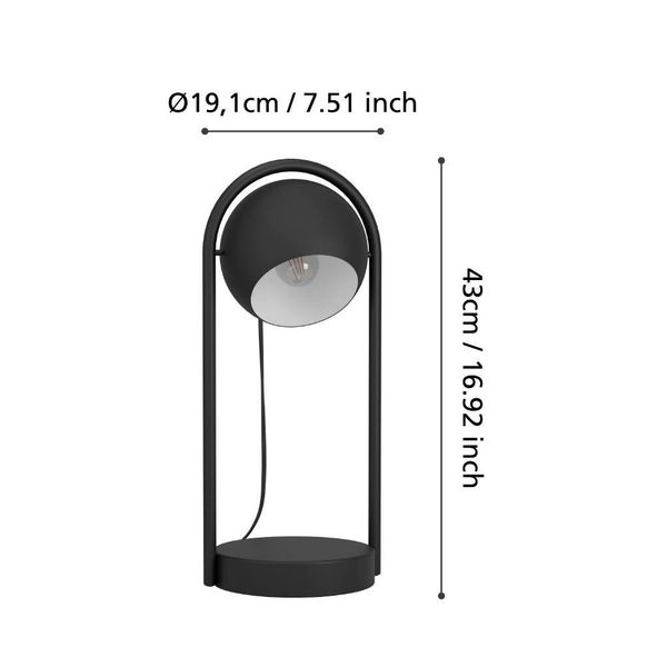 Eglo 900314 MURNIA E14 Tischleuchte 190x165mm Schwarz Weiss