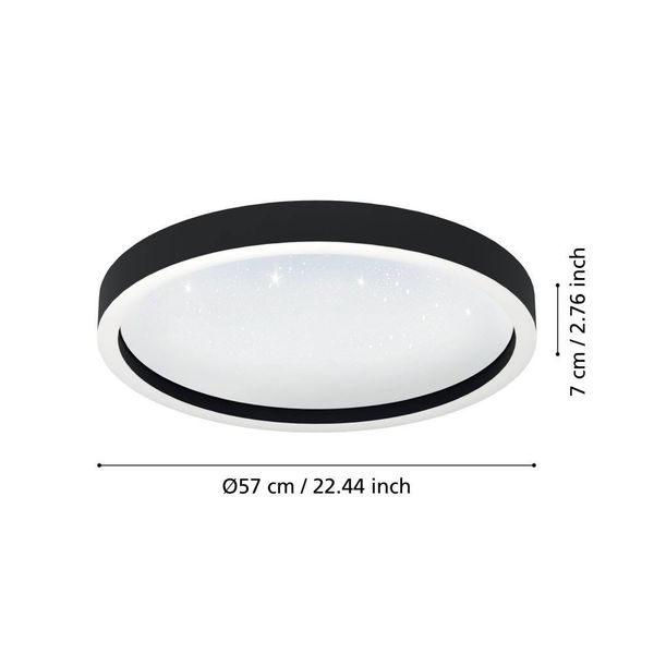 Eglo 900412 MONTEMORELOS-Z LED Deckenleuchte 34,5W Ø570mm Schwarz Weiss steuerbare Lichtfarbe dimmbar