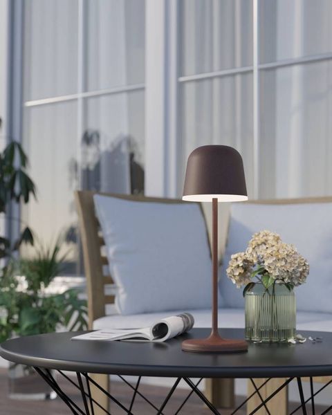 Eglo 900459 MANNERA LED Außen-Tischleuchte 2,2W Touchdimmer Ø110mm Rostbraun Weiss USB Warmweiss IP54 Dimmbar