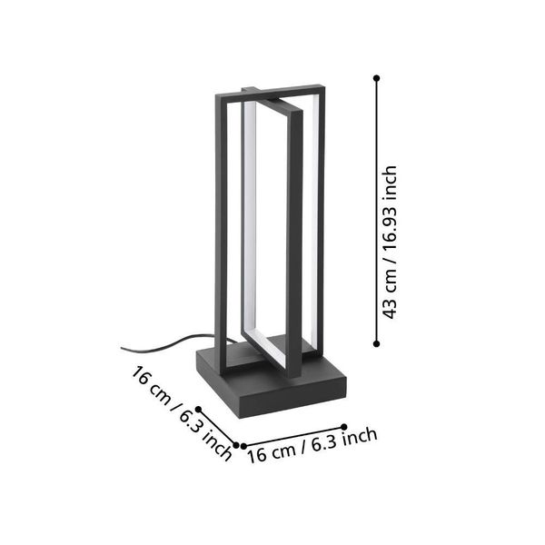 Eglo 900468 SIBERIA LED Tischleuchte 15,5W 160x160mm Schwarz Weiss steuerbare Lichtfarbe dimmbar