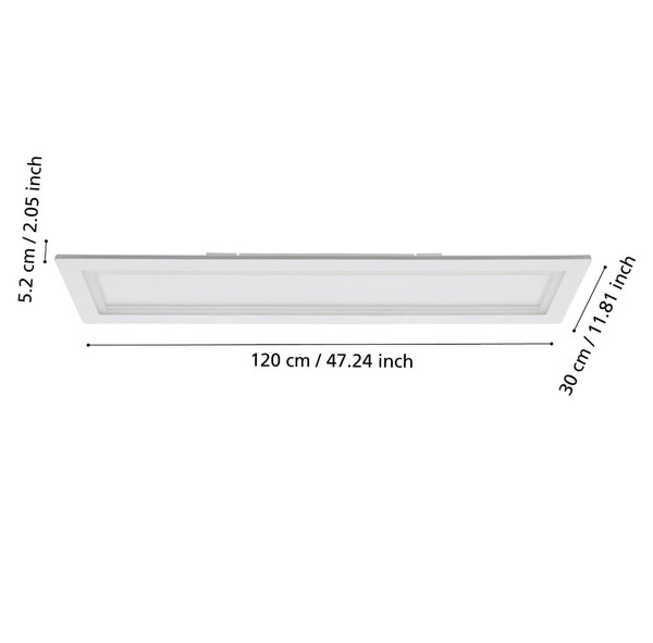 Eglo LED Deckenleuchte Padrogiano-Z Smart 6-flammig dimmbar 6x 9,7W RGB CCT warm-/tageslichtweiss 2700-6500K Zigbee Weiss Stahl 120x30cm 900485