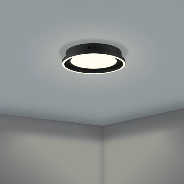 Eglo 900601 CALAGRANO LED Deckenleuchte 11,5W, 10W Ø380mm Schwarz Weiss Fernbedienung steuerbare Lichtfarbe dimmbar