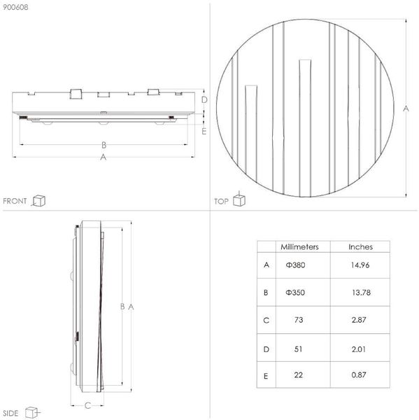 Eglo 900608 FERENTINO LED Deckenleuchte 19,5W Ø380mm Weiss warmweiss