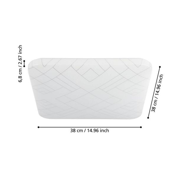 Eglo 900613 RENDE LED Deckenleuchte 19,5W 380x380mm Weiss Silber warmweiss