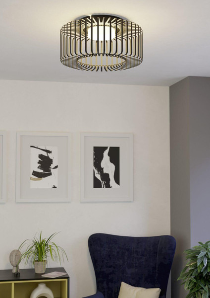 Eglo LED Deckenleuchte Ginestrone-Z Smart dimmbar 22W RGB CCT warm-/tageslichtweiss 2700-6500K Zigbee Schwarz Stahl Ø45cm 900722