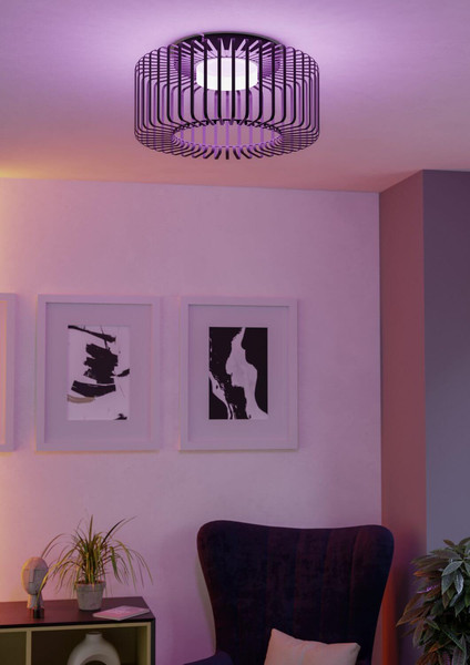 Eglo LED Deckenleuchte Ginestrone-Z Smart dimmbar 22W RGB CCT warm-/tageslichtweiss 2700-6500K Zigbee Schwarz Stahl Ø45cm 900722
