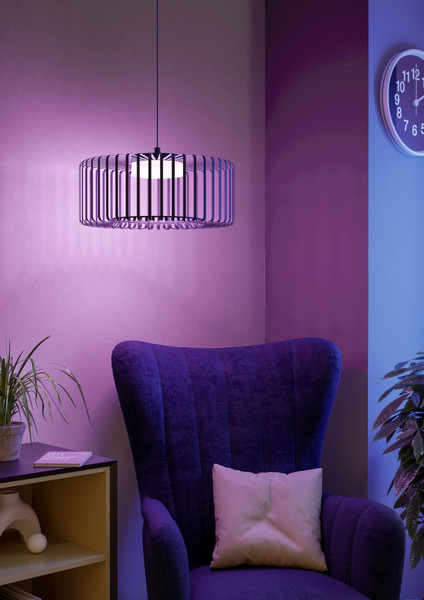 Eglo LED Pendelleuchte Ginestrone-Z Smart dimmbar 22W RGB CCT warm-/tageslichtweiss 2700-6500K Zigbee Schwarz Stahl Ø45cm 900723