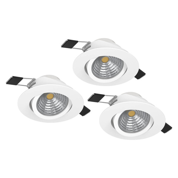 Eglo LED Einbauspot Saliceto 3-flammig dimmbar 3x 4,8W warmweiss 2700K Weiss Aluminium Ø9cm 900745