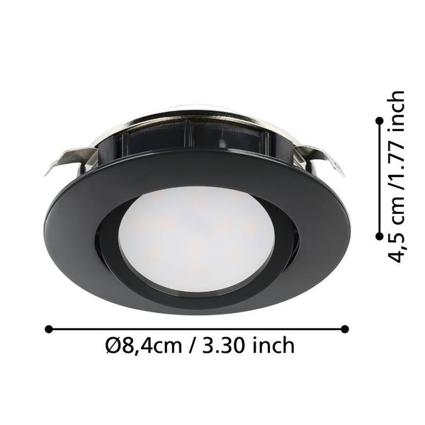 Eglo 900748 PINEDA LED Spotleuchte 5,5W Ø84mm Schwarz warmweiss dimmbar