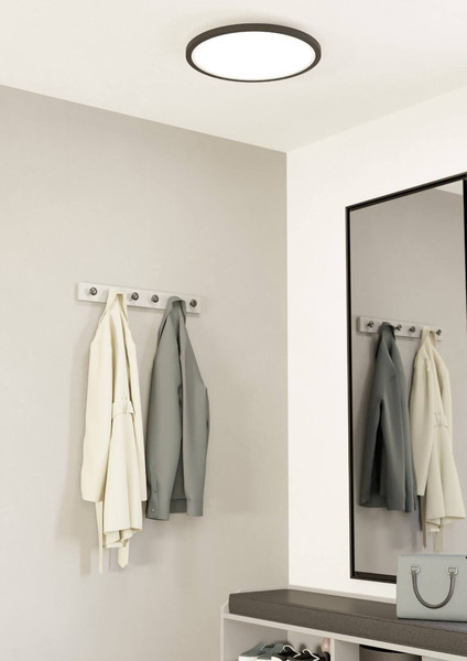 Eglo LED Deckenleuchte Sarsina-Z Smart dimmbar 33,5W CCT warm-/tageslichtweiss 2700-6500K Zigbee Schwarz Aluminium Stahl Ø45cm 900761