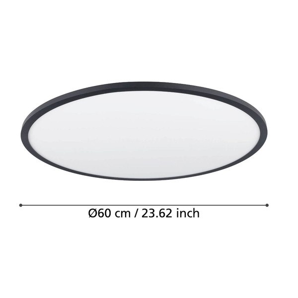 Eglo LED Deckenleuchte Sarsina-Z Smart dimmbar 41W CCT warm-/tageslichtweiss 2700-6500K Zigbee Schwarz Aluminium Stahl Ø60cm 900762