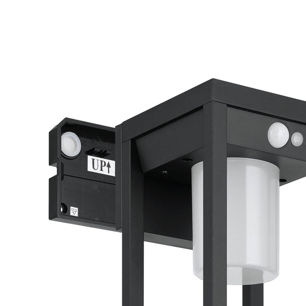 Eglo LED Solar-Wandleuchte Martano 3,7W neutralweiss 4000K Bewegungsmelder IP44 Schwarz Aluminium mit Sensor 27x18cm 900804