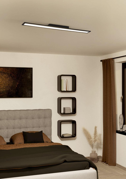 Eglo LED Deckenleuchte Salobrena 1 38W neutralweiss 4000K Schwarz Aluminium 119,5x10cm 900822
