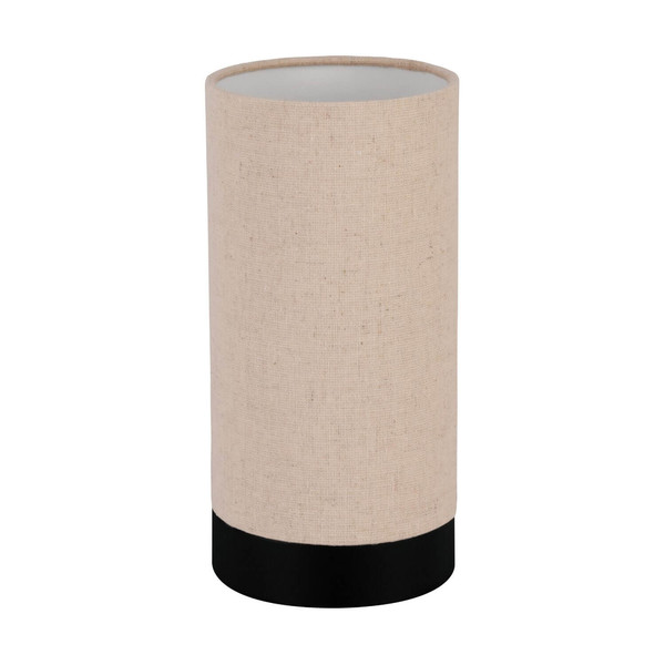 Eglo Tischleuchte Feniglia E27 Schwarz Natur Stahl Textil Leinen Ø12cm 900861
