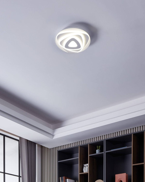 Eglo LED Deckenleuchte Palagiano 14,7W neutralweiss 4000K Weiss Satiniert Stahl Ø30cm 900863