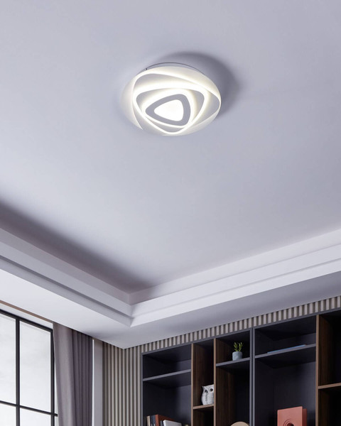 Eglo LED Deckenleuchte Palagiano 21W neutralweiss 4000K Weiss Satiniert Stahl Ø38cm 900864