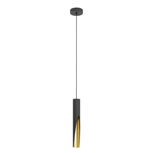 Eglo LED Pendelleuchte Barbotto GU10 4,5W warmweiss 3000K Schwarz Gold Stahl Ø6cm 900872