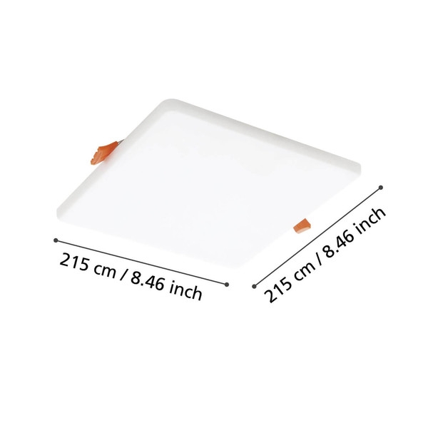 Eglo LED Einbauspot Rapita 18W warmweiss 3000K IP65 Weiss Aluminium 21,5x21,5cm 900969