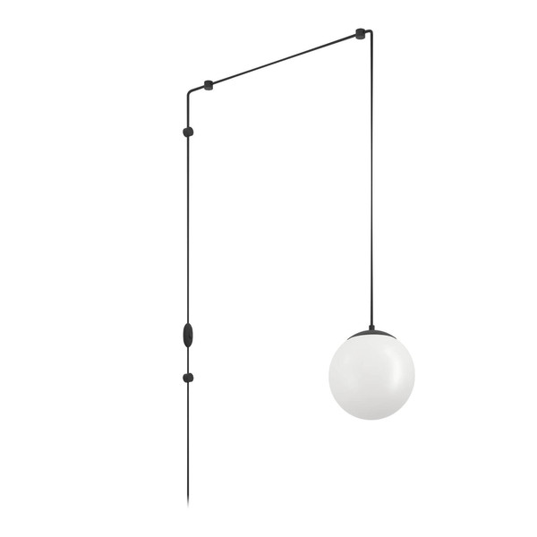 Eglo Pendelleuchte Rondo 3 E27 Schwarz Stahl Glas opal-matt 20cm 900977