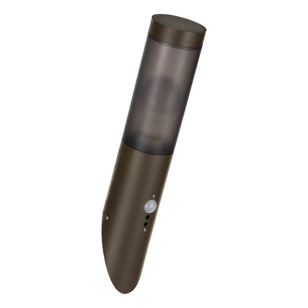 Eglo Außen-Wandleuchte Helsinki E27 Bewegungsmelder IP44 Rostbraun Schwarz-transparent Edelstahl mit Sensor Ø7,5cm 900985