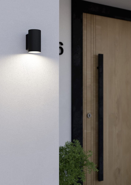 Eglo LED Außen-Wandleuchte Izzalini GU10 2,8W warmweiss 3000K IP44 Schwarz Stahl 11,5x6,5cm 900995